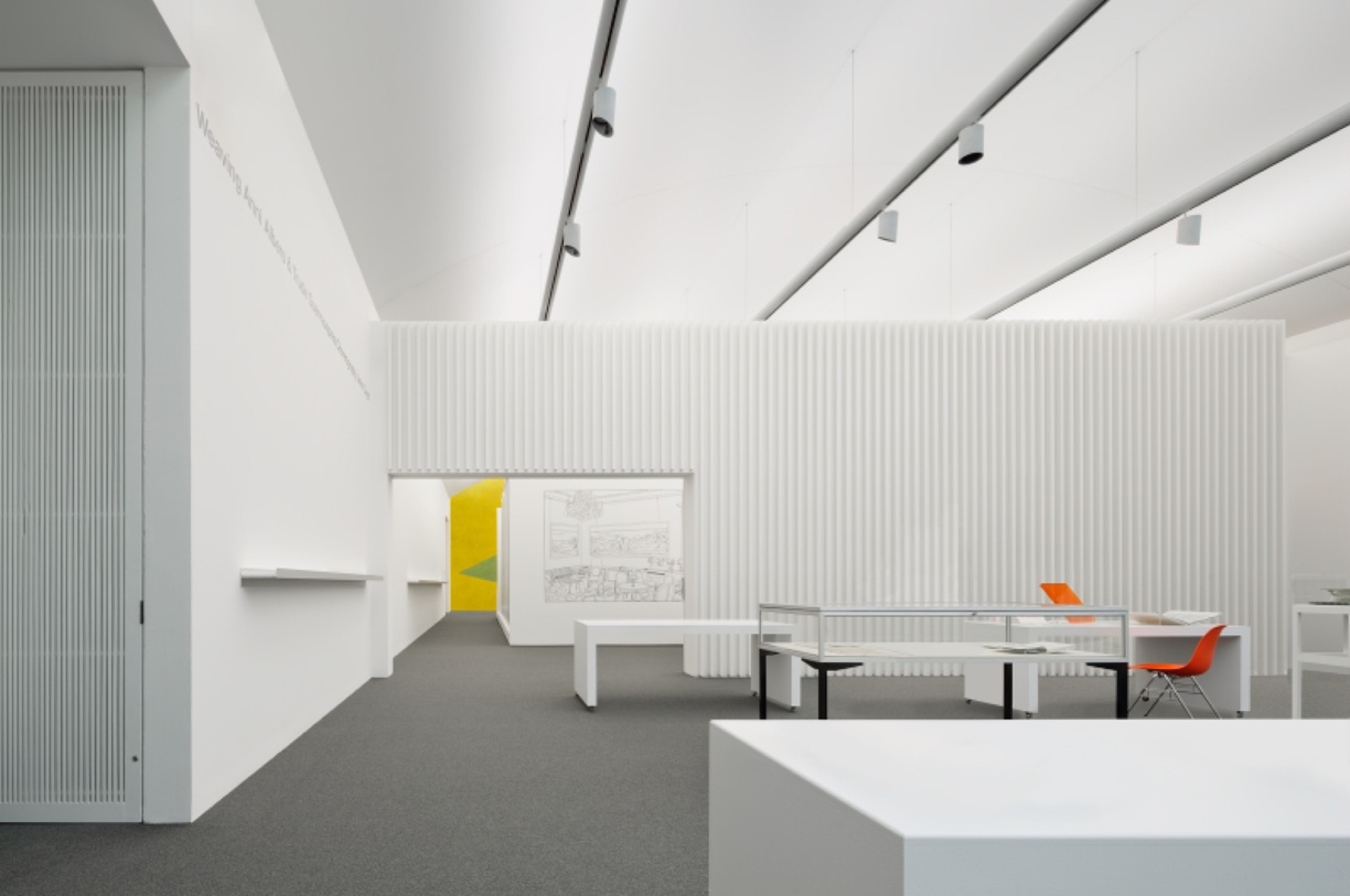 View from the Collection Teaching Gallery through the Liam Gillick gate to the Archives Reading Room